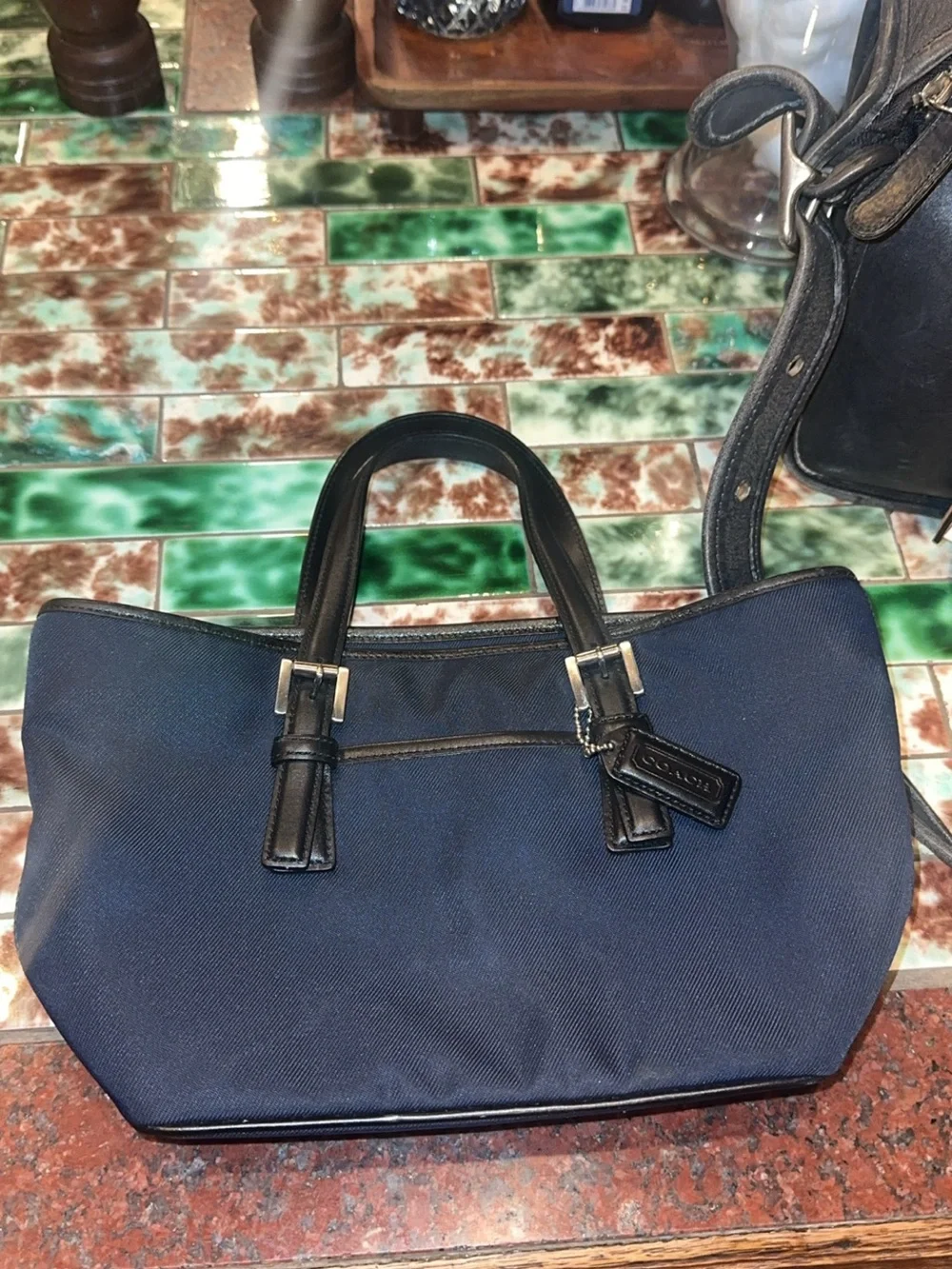 Coach bundle!!!  Coach Black Leather Crossbody with Signature Canvas Wristlet